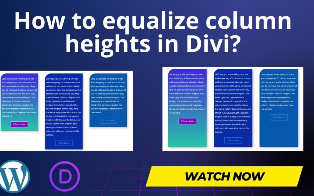 How to equalize column heights in Divi?