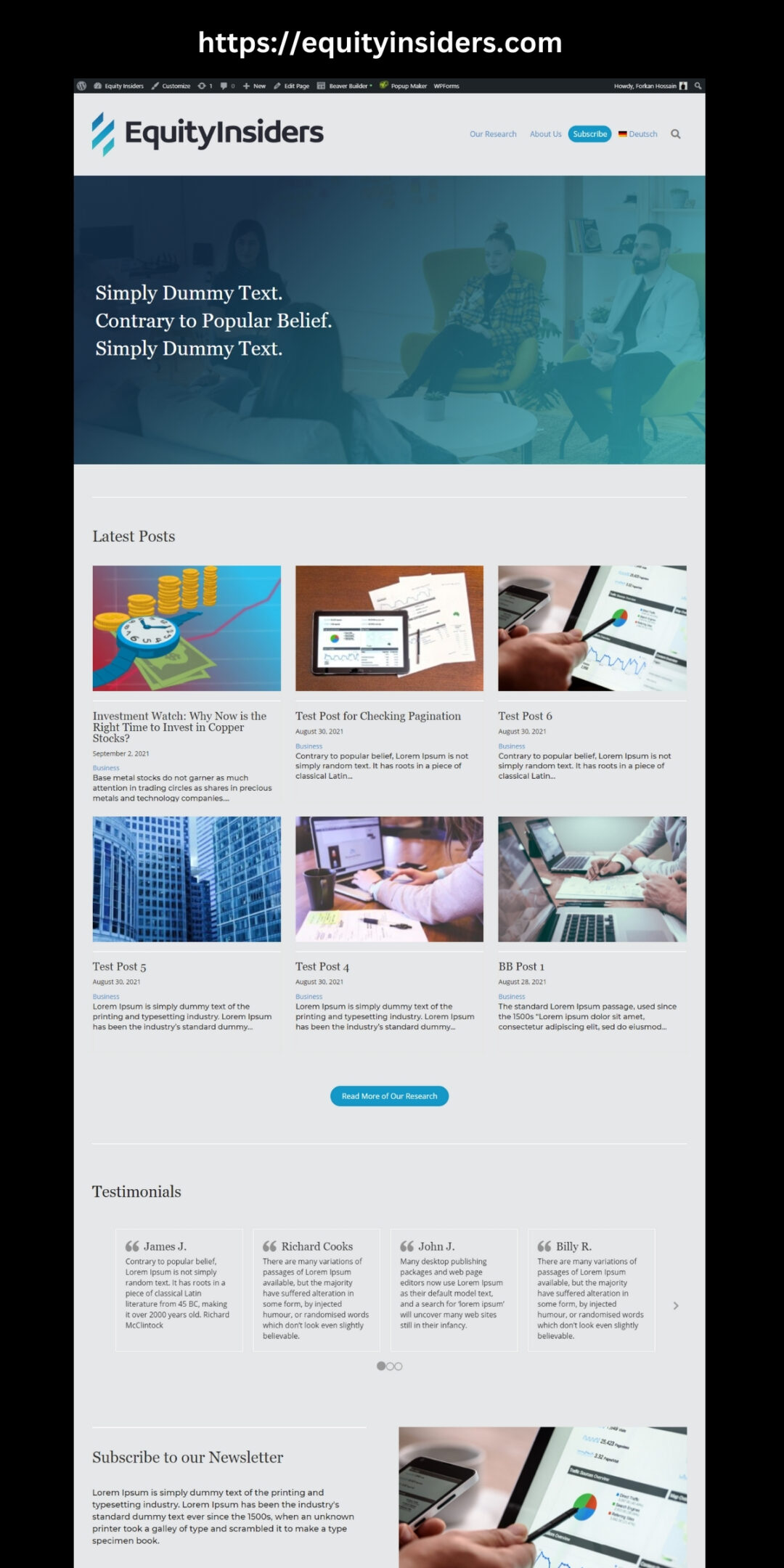 Elevate Your Online Presence with Web City Lab: EquityInsiders.com Success Story